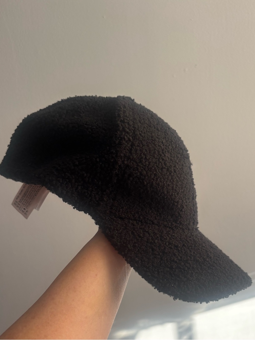 Forever 21 Black Sherpa Baseball Cap
